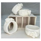 Set of 4 VTG Bone China Porcelain Napkin Rings