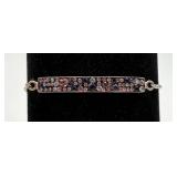 Silver Tone Purple Rhinestone Bracelet
