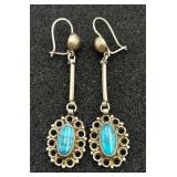 Sterling Silver Turquoise Dangle Earrings