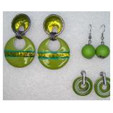 3 Green Fashion Earrings
