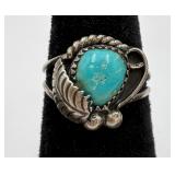 Sterling Silver Turquoise Navajo Ring