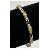 Sterling Silver & Fire Opal Bracelet