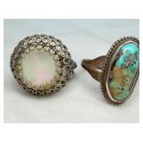 2 Silver-tone Rings