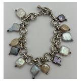 Sterling Silver & Multi-colored Charm Bracelet