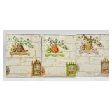 3-Framed set of Vintage 1960s Kitchen Wallpaper