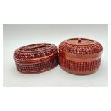 2 Vintage Handcrafted Japanese-style Trinket Box