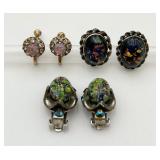 3 Pair of Fancy Earrings, One is 925