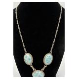Sterling Silver & Larimar Necklace
