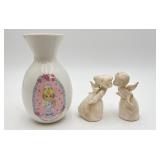 Vtg Schmid Bros Figurine & Precious Moments Vase