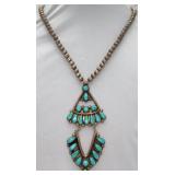 Bill & Lou Laweka Zuni 925 Turquoise Necklace