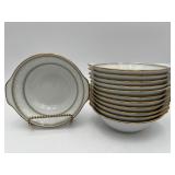 12 Vintage Noritake 'Eugenia' Lugged Cereal Bowls