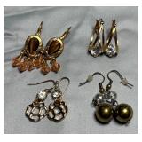 4 Pairs of Gold-Tone Fashion Earrings