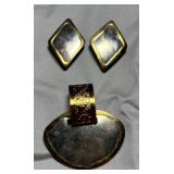 Two-Tone Fashion Earring & Pendant Set