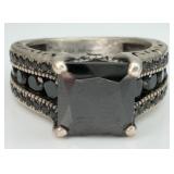 Sterling Silver Multiple Onyx Gemstone Ring