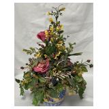 Pretty White/Blue/Yellow Floral Vase