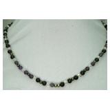 Sterling Silver Amethyst & Clear Quartz Necklace
