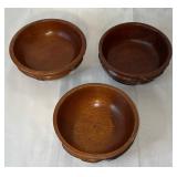 RARE Carved Wooden Salad Bowls: Mayan Design
