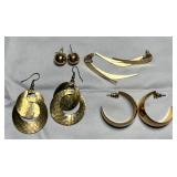 4 Pairs of Gold-tone Fashion Earrings