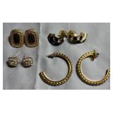 4 Pairs of Gold-Tone & Rhinestone Earrings
