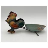 VTG Wyandotte Tin Litho Rooster & Egg-shaped Cart