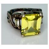 925 Yellow Stone & CZ's Ring