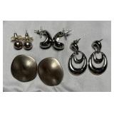 4 Pairs of Silver-tone Fashion Earrings