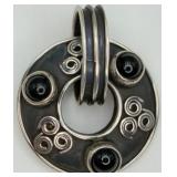 Sterling Silver Onyx Pendant, 35.563 grams