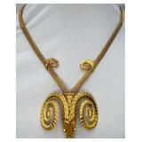 Beautiful 18k Ram Necklace, 52.6 grams