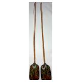 2 VTG Handpainted Lacquer Folk Art Necklaces