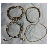 4 Gold-Tone Fashion Bracelets