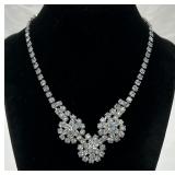 Vintage Ice Blue Rhinestone Necklace