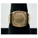 1978 Fine Brass Krugerrand Coin Ring