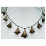 VTG Sterling Silver Filigree Bells Necklace