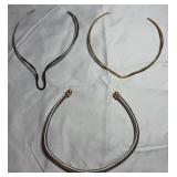 3 Silver & Gold-Tone Choker Necklaces