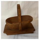 Vintage Handmade Wooden Basket