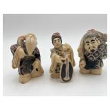 3 Vintage Netsuke-style Figurines