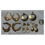 5 Pairs of Gold-Tone Fashion Earrings
