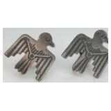 Sterling Thunderbird Design Screw-on Earrings