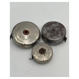3 Vintage Metal Measuring Tapes
