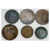 4 Great Britain & 2 Canadian Coins
