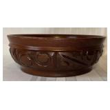 Carved Wooden Salad Bowl w/Mayan Design
