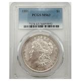 1881 Morgan Silver Dollar, PCGS MS63