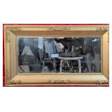 *Vtg Heavy Beveled Glass Gilt Frame Mirror