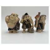 3 Vintage Netsuke-style Figurines