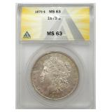 1879 Morgan Silver Dollar, ANACS MS63