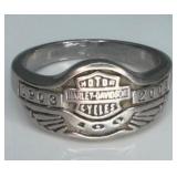 Silver-tone Harley Davidson Ring