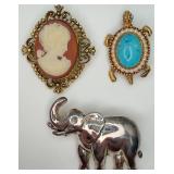 3 Pretty Fashion Brooches/Pins