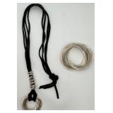 925 & Leather Necklace w/ Extra Pendant