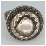 Sterling Silver Diamond & Moissanite Ring