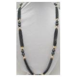 Beautiful Hematite/Small Freshwater Pearl Necklace
